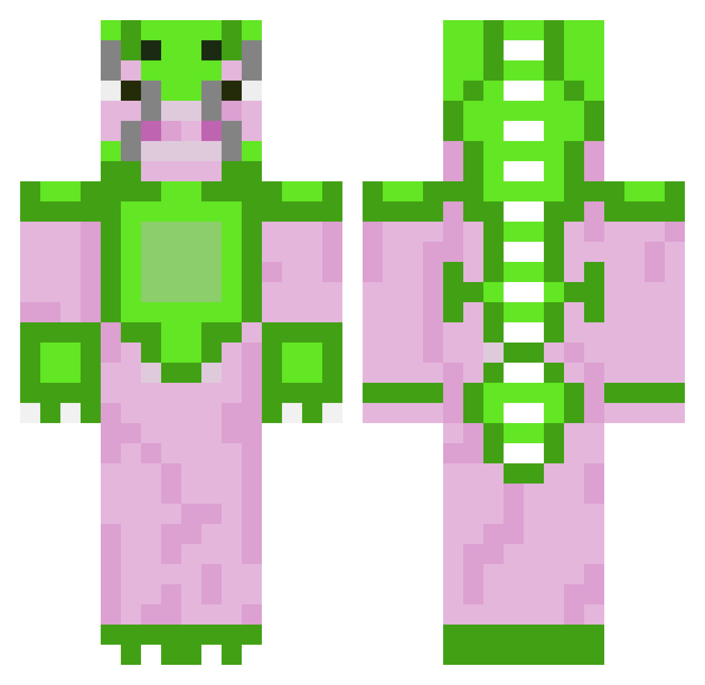 melafrela Minecraft skin, front and back view