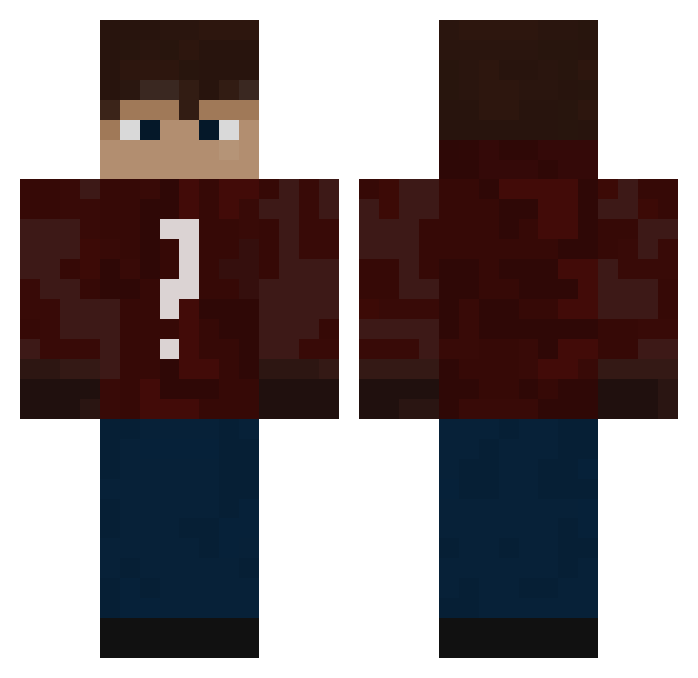 Fodjie Minecraft skin, front and back view