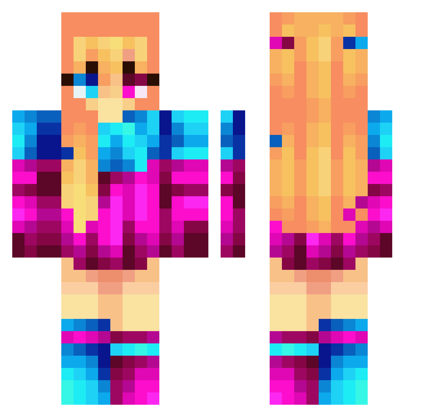 apple1100 Minecraft skin, front and back view