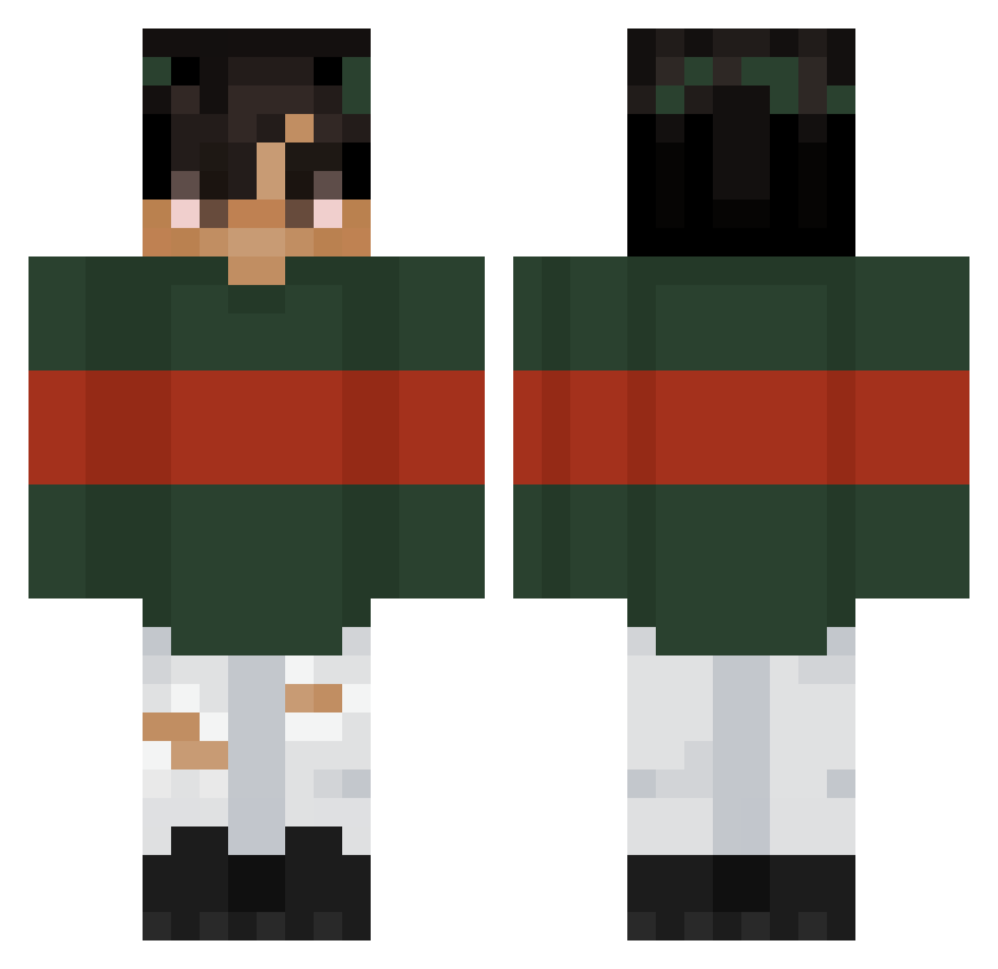 Unvaried Minecraft skin, front and back view