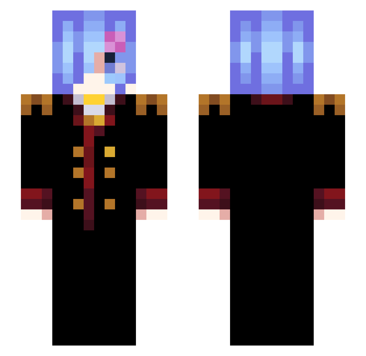 BlInS_NIM Minecraft skin, front and back view