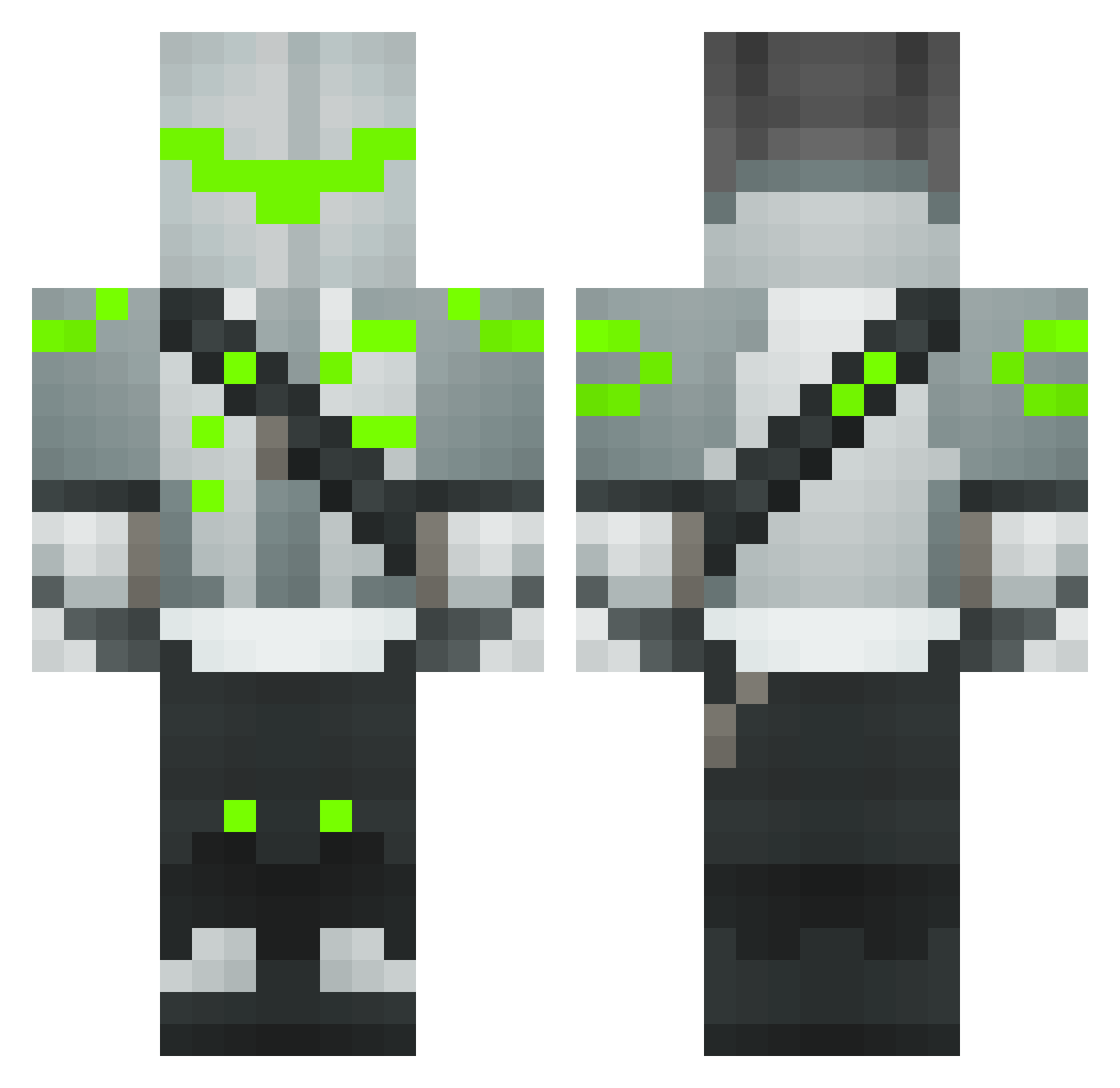 Tak0kaT Minecraft skin, front and back view