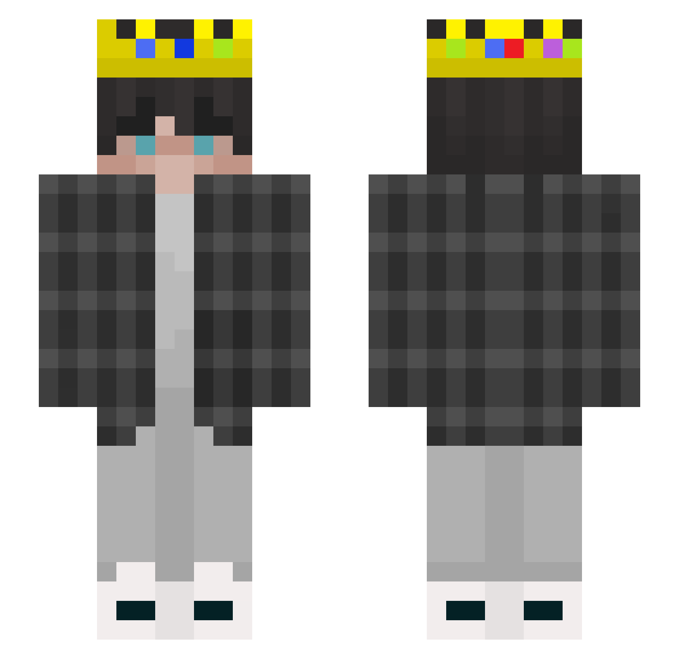 wwfl Minecraft skin, front and back view