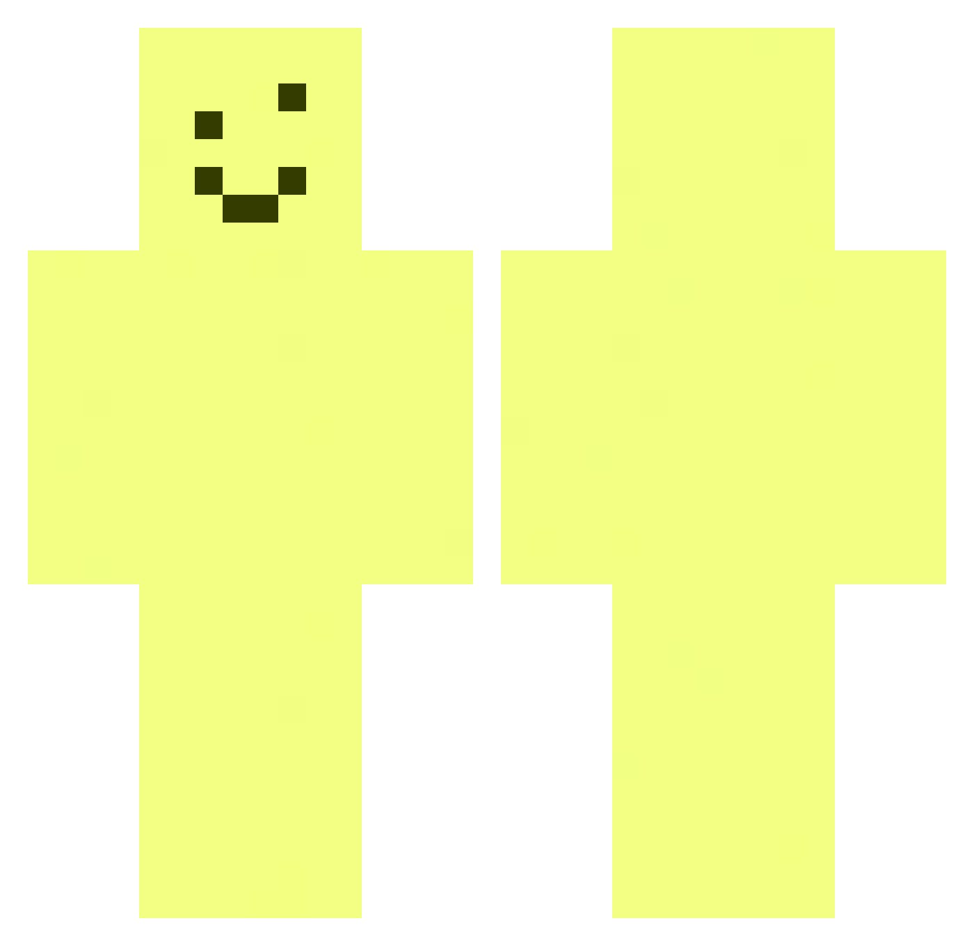 Tabouretz Minecraft skin, front and back view