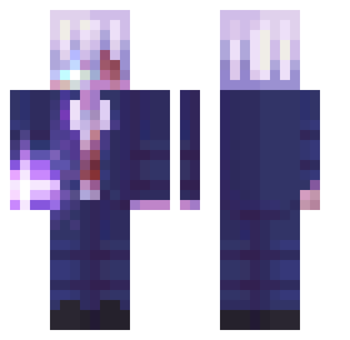 yngkarty Minecraft skin, front and back view
