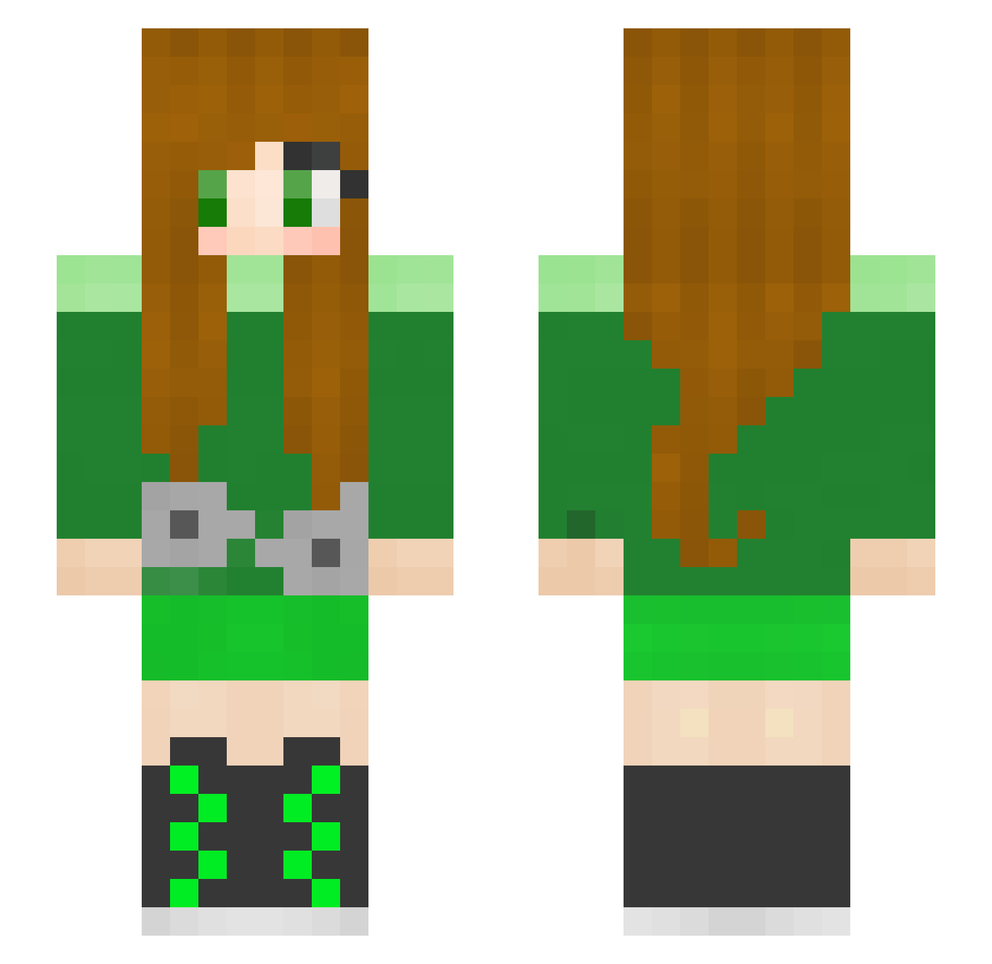 Yinsho51 Minecraft skin, front and back view