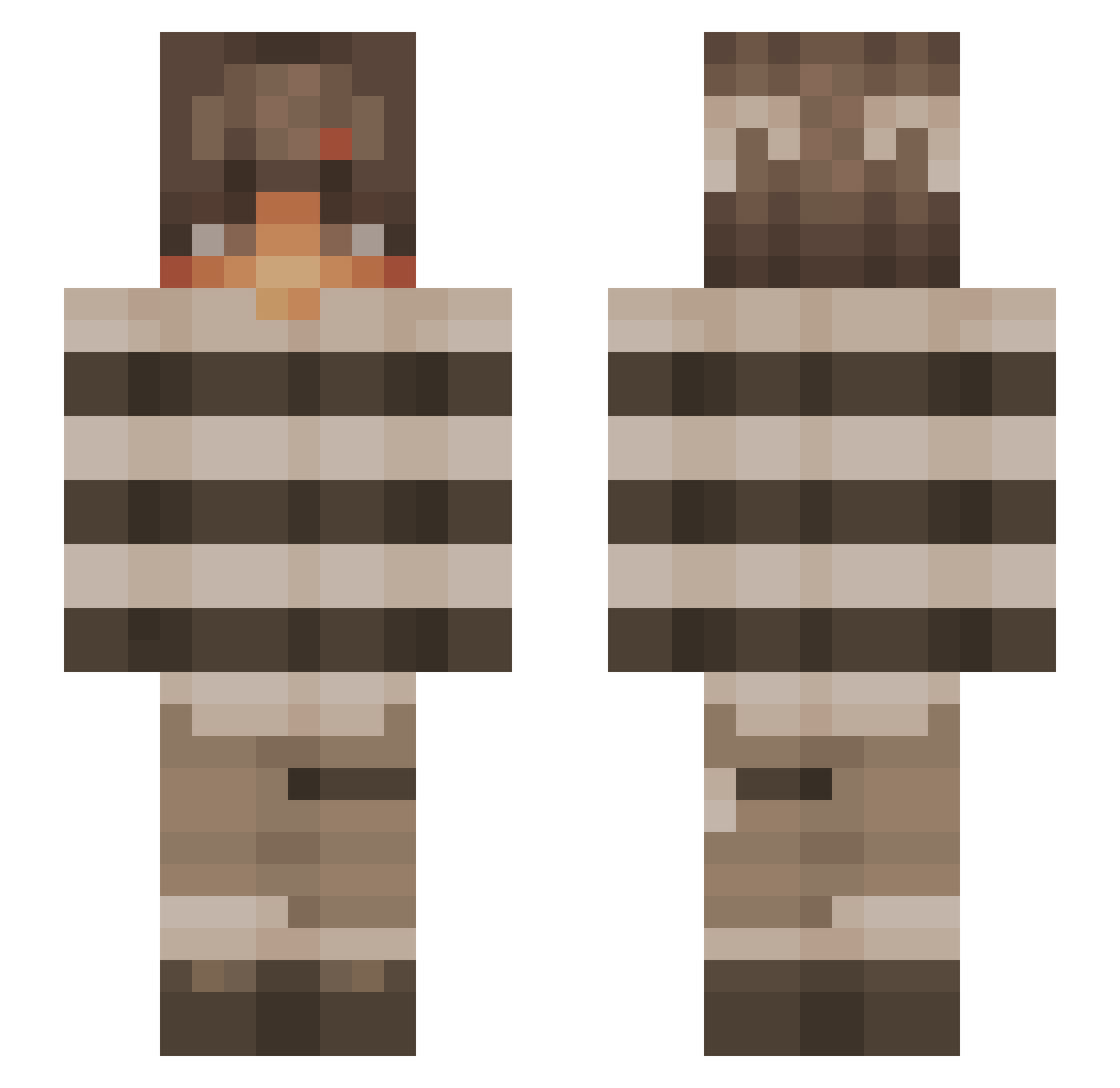 Pansexua1 Minecraft skin, front and back view