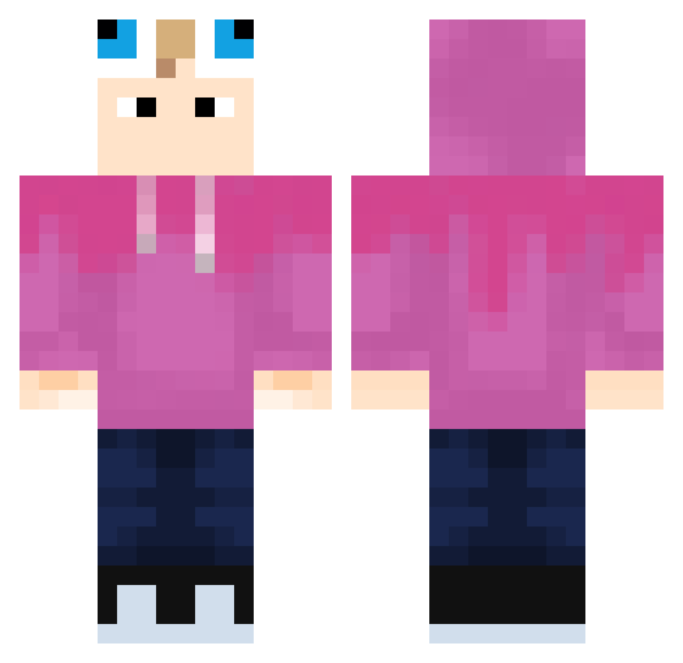 SashaM1702 Minecraft skin, front and back view