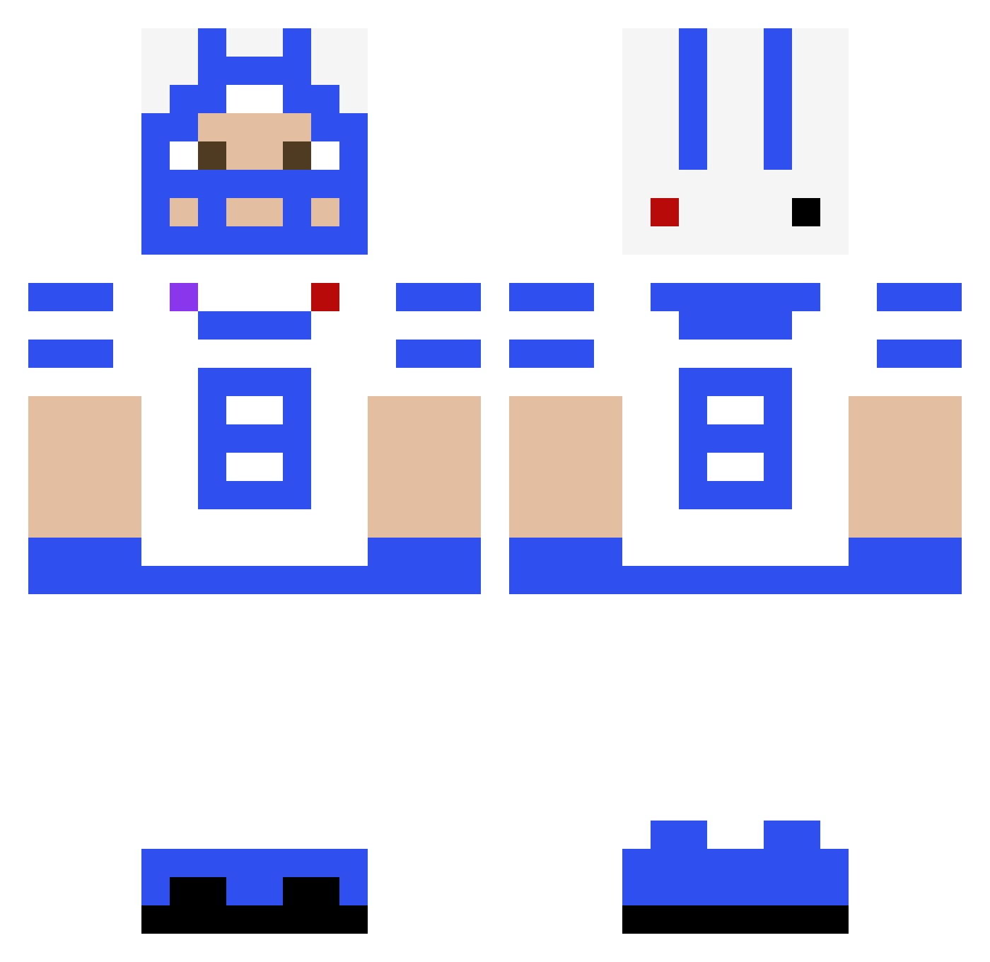 Livetopher2k Minecraft skin, front and back view