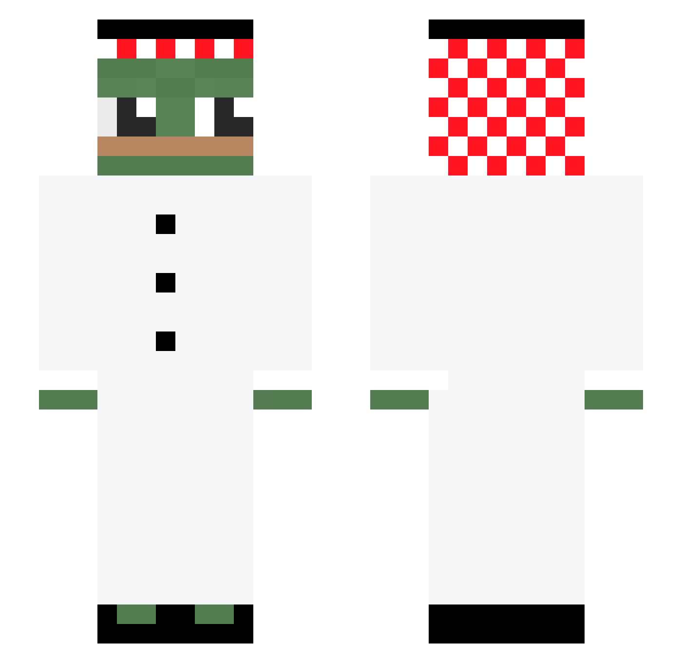 tokodombi Minecraft skin, front and back view