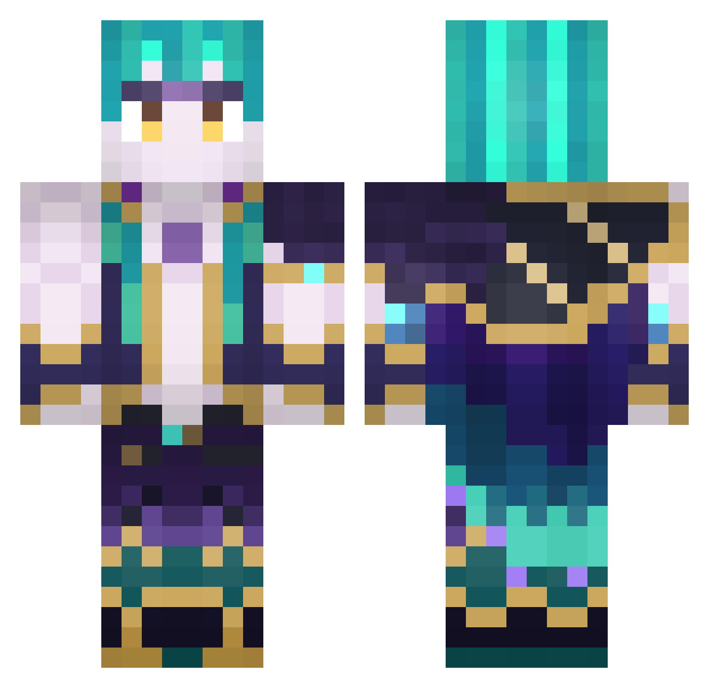 Thorgal10 Minecraft skin, front and back view