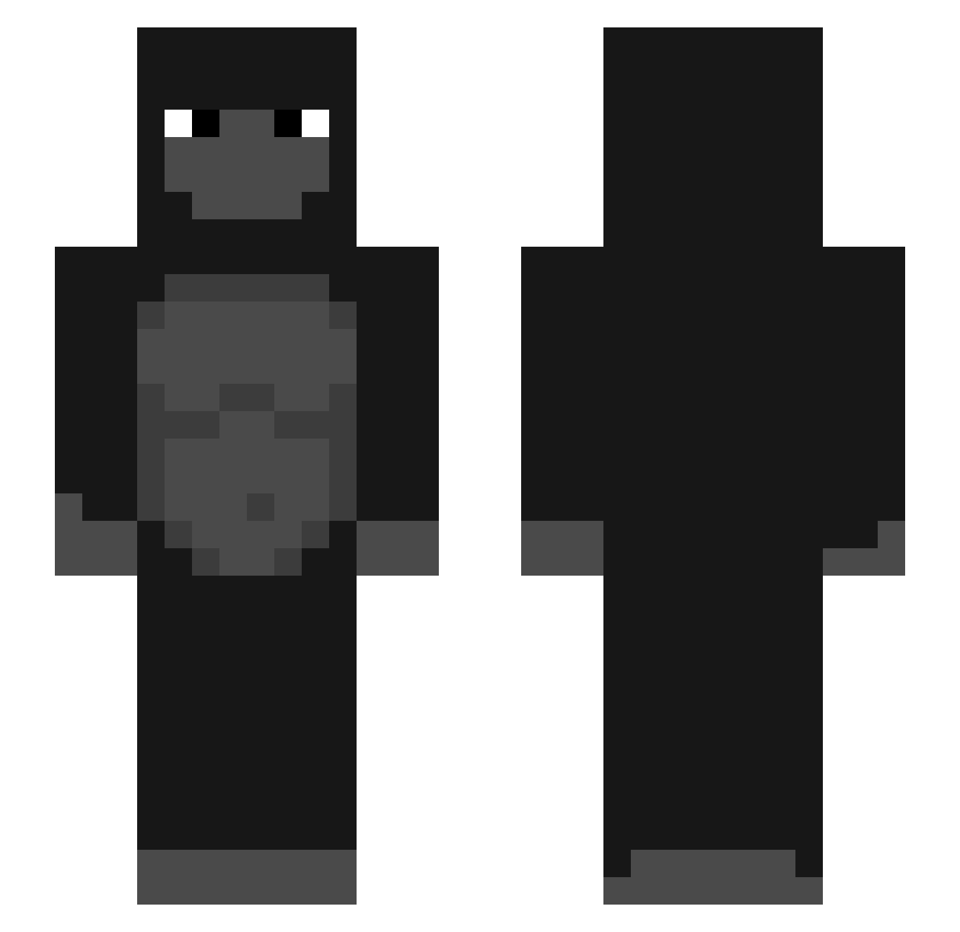 praducts Minecraft skin, front and back view