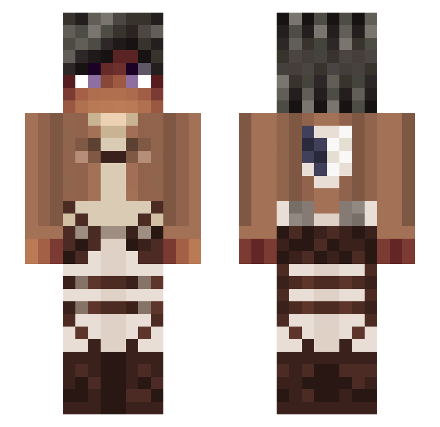 Jikishi Minecraft skin, front and back view