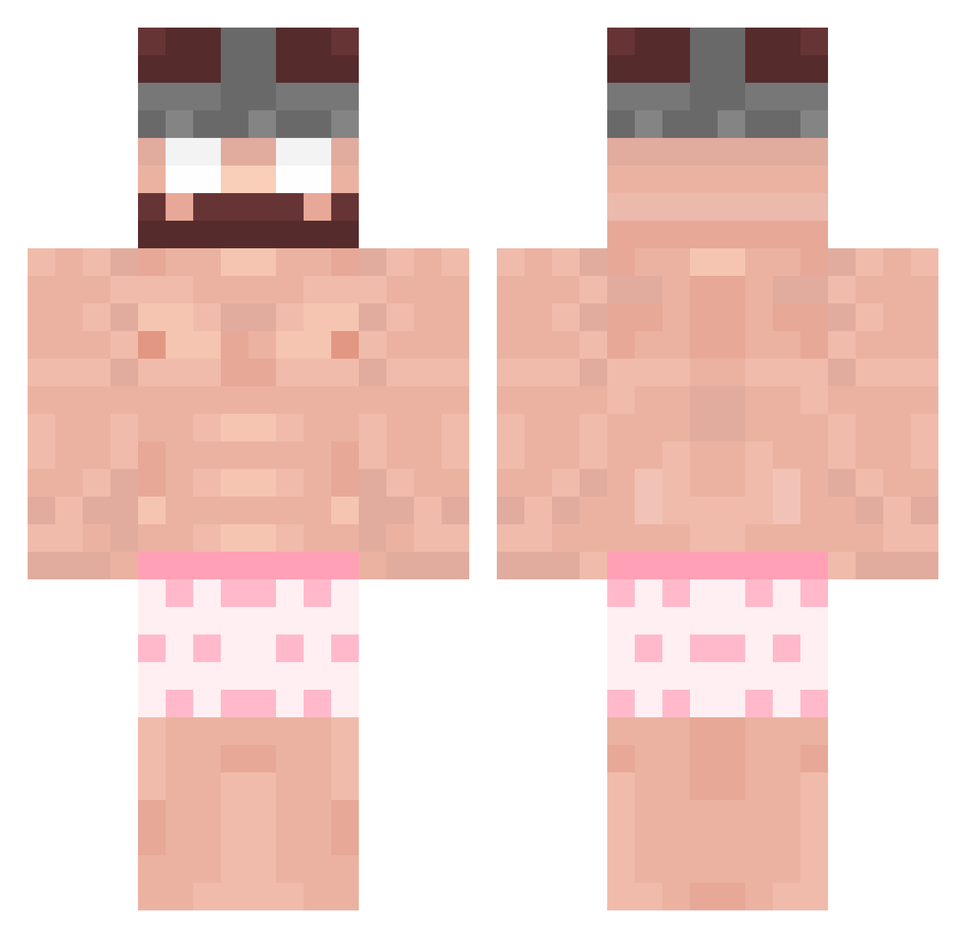 piterparterx Minecraft skin, front and back view