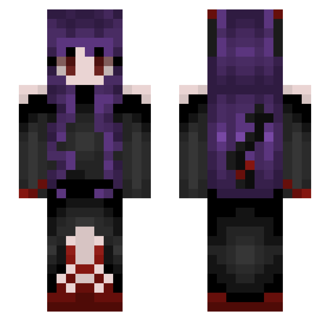 Mayst1cal Minecraft skin, front and back view