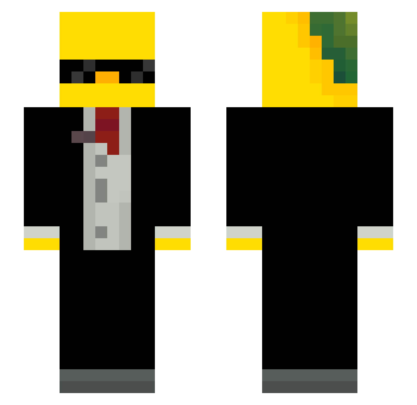 LemonLovesLemons Minecraft skin, front and back view