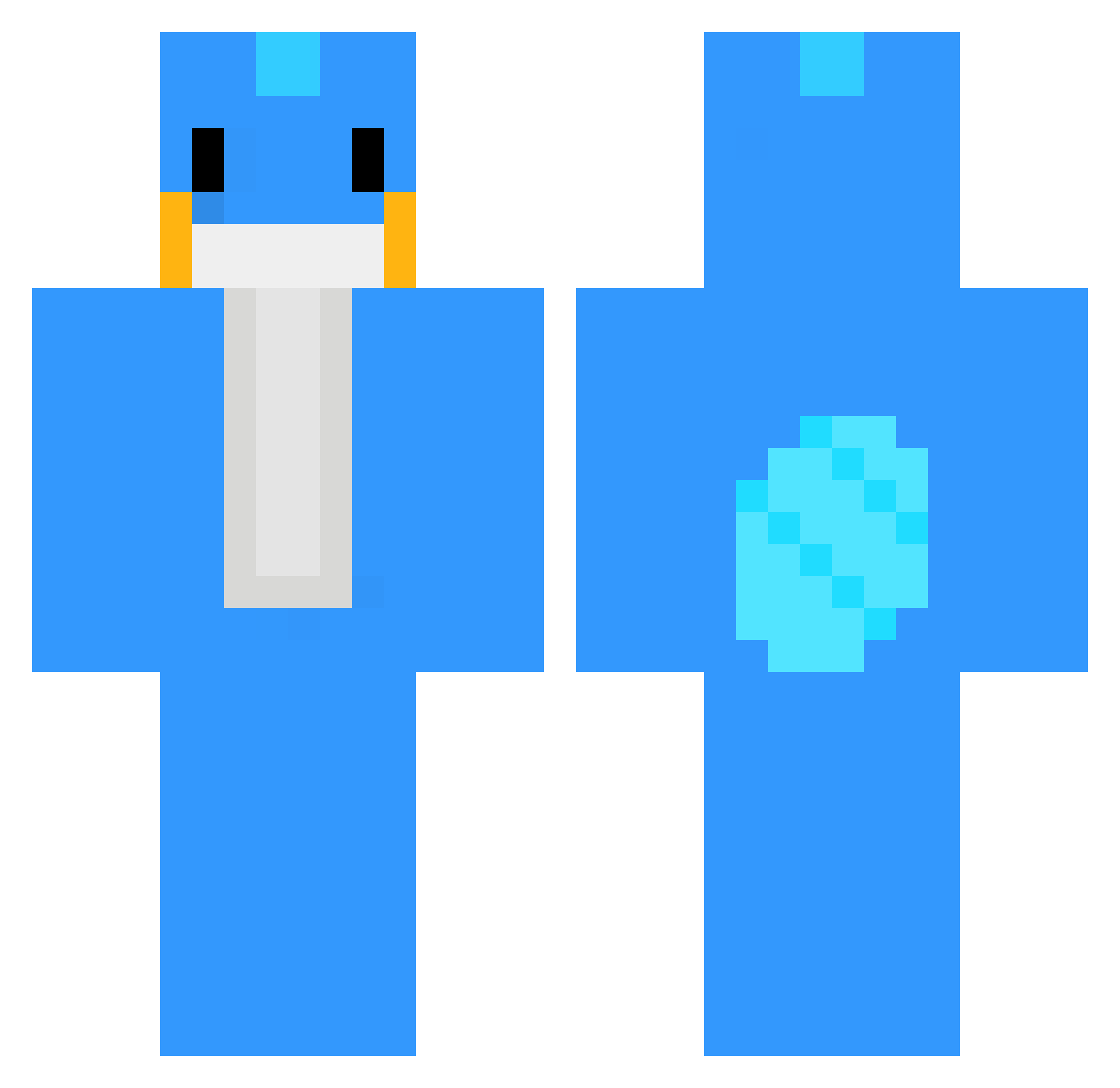 KuramaQB Minecraft skin, front and back view