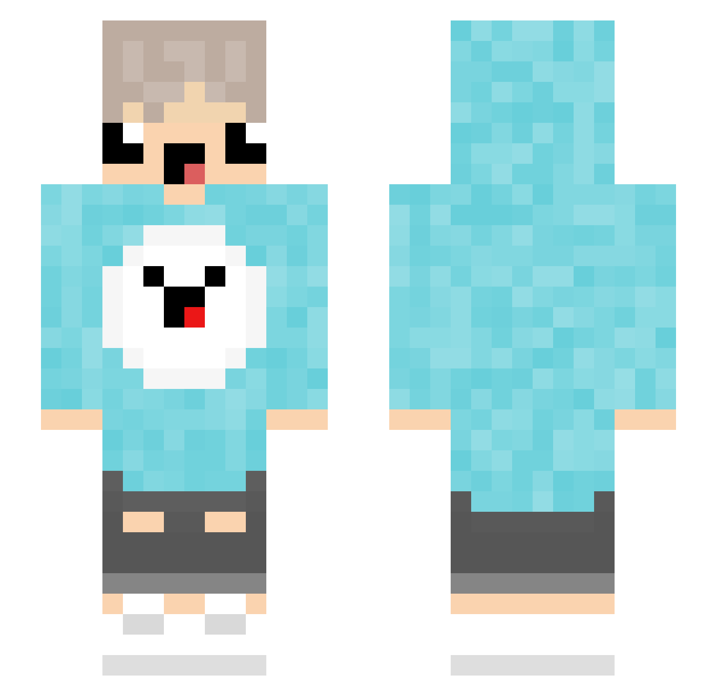 _qlekuh Minecraft skin, front and back view