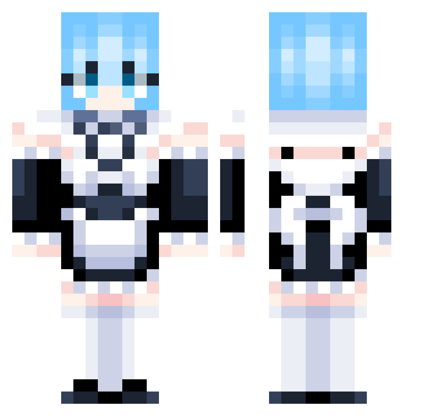 Lycanthropize Minecraft skin, front and back view