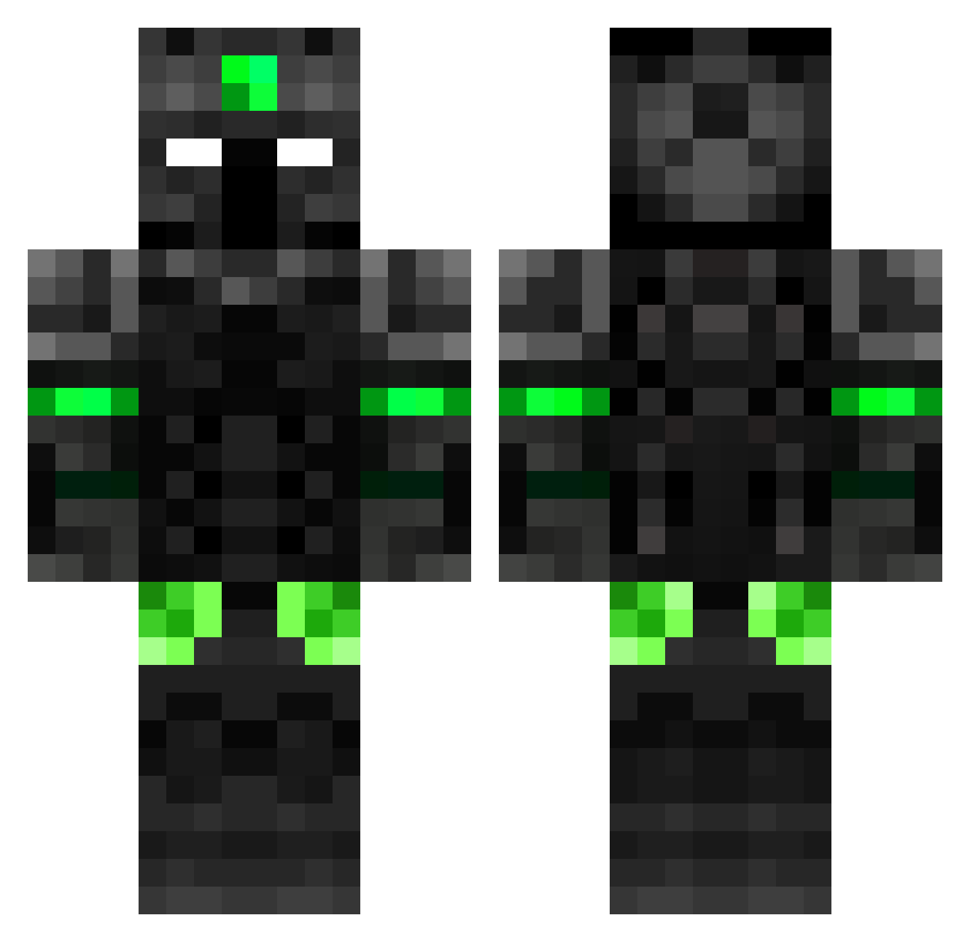 RexCattus Minecraft skin, front and back view