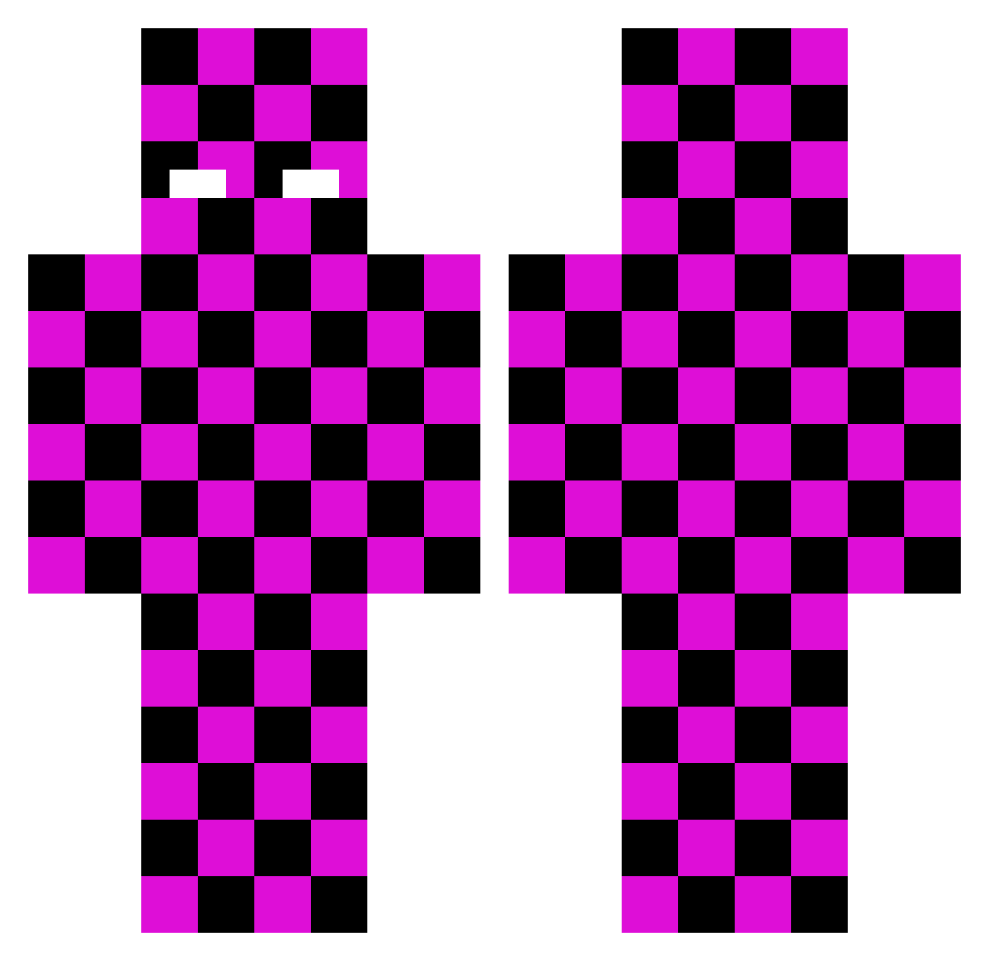 Tenzenil1 Minecraft skin, front and back view