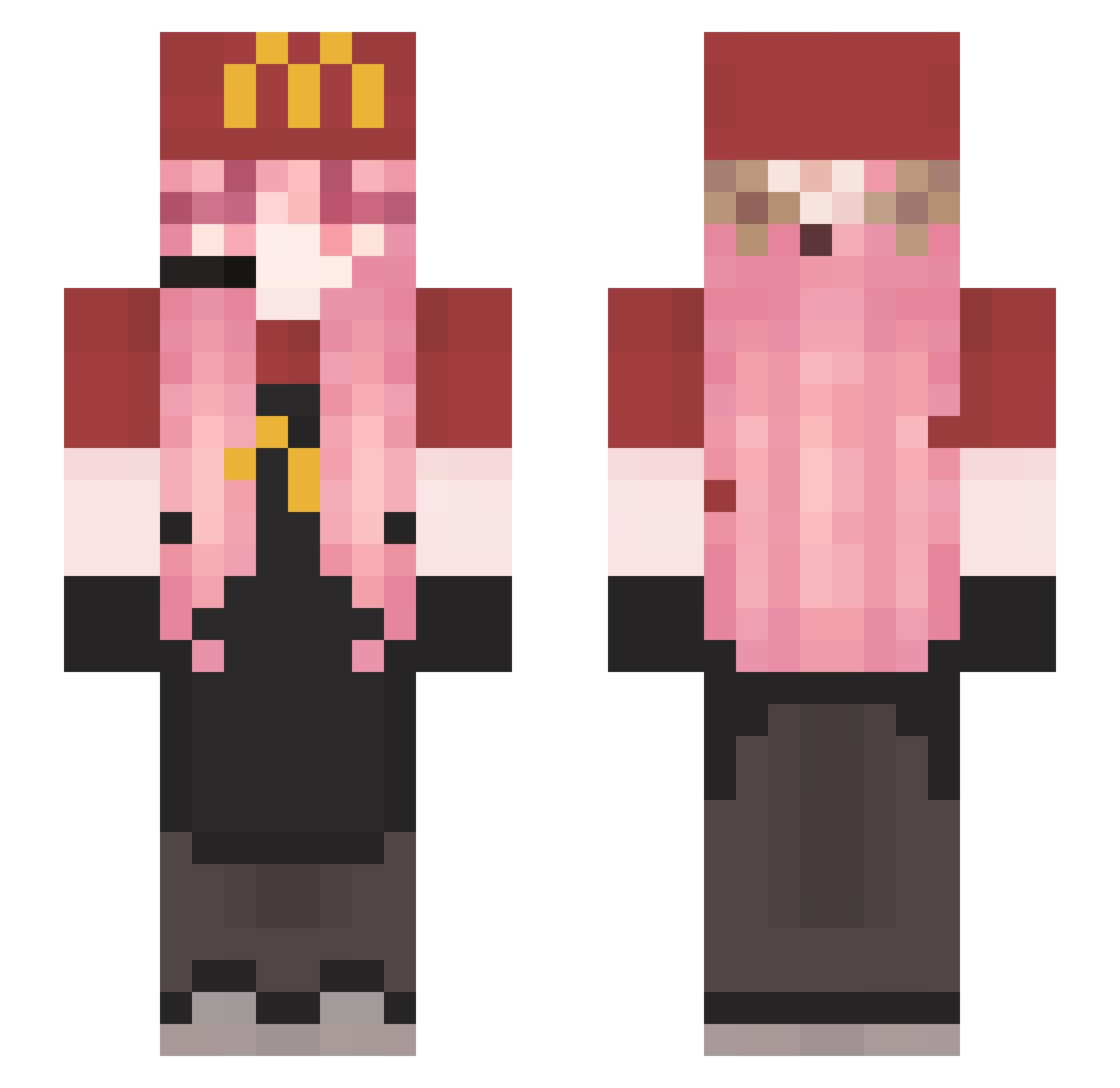Leimo_JAI Minecraft skin, front and back view