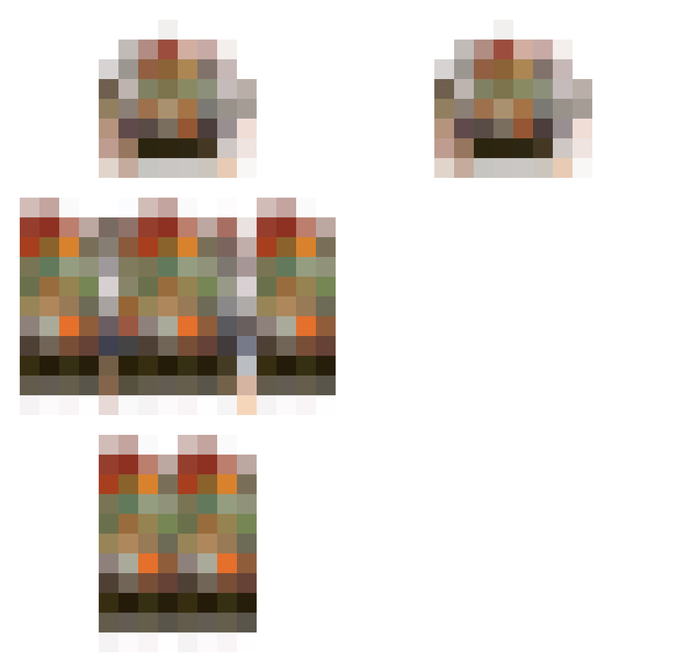 sfhs Minecraft skin, front and back view