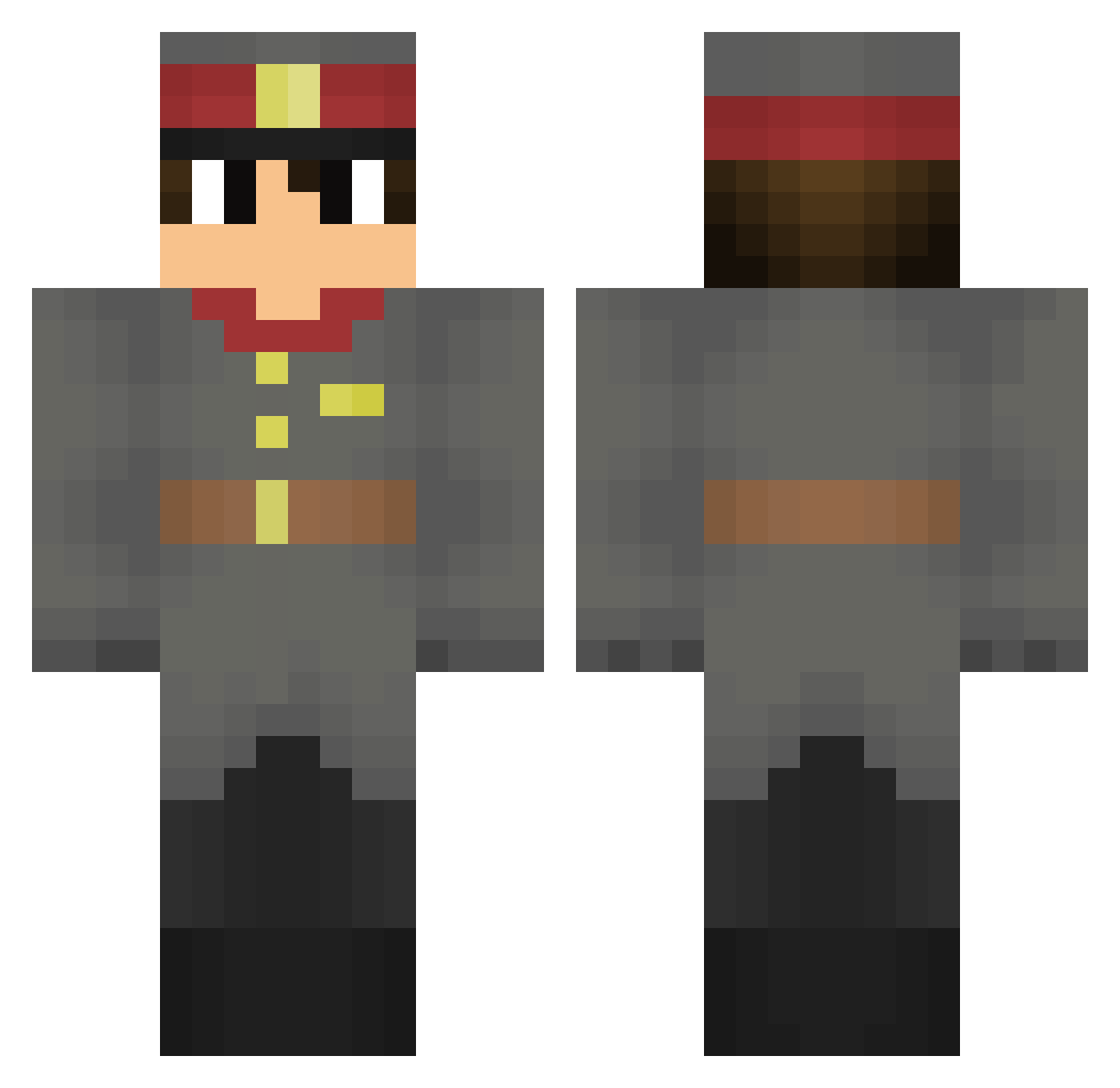 Benjawpp Minecraft skin, front and back view