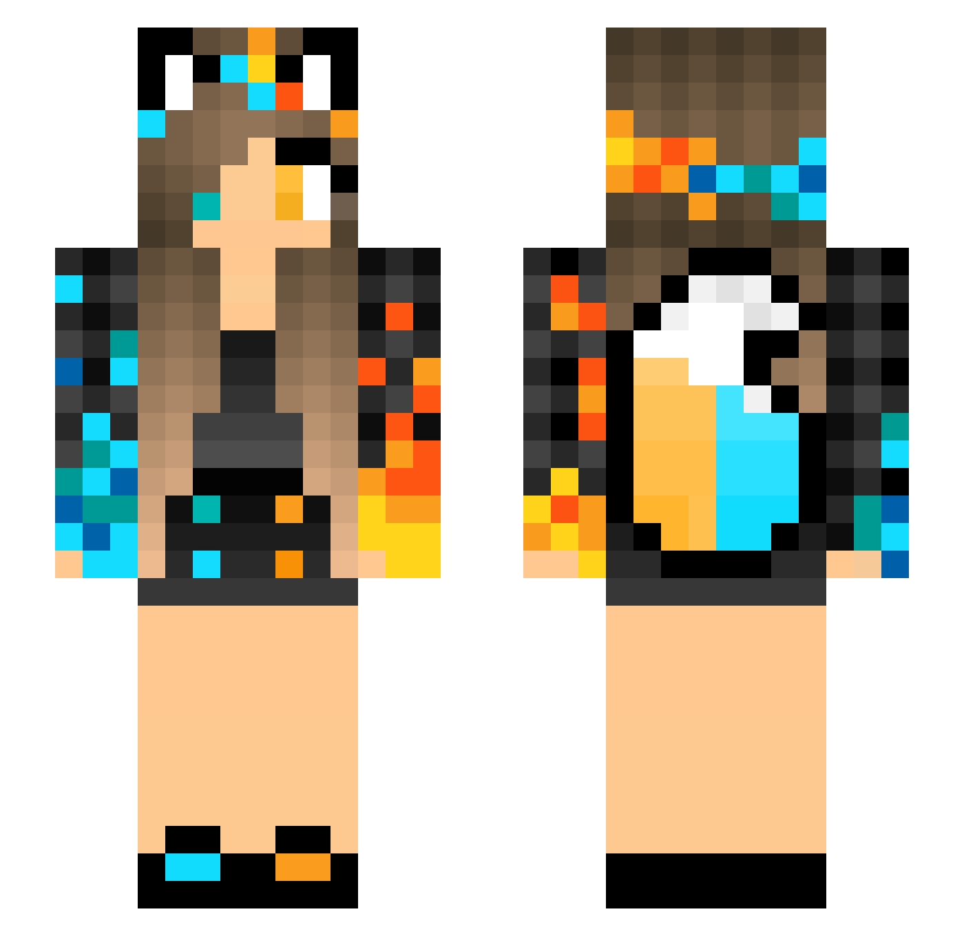 Coenobitic Minecraft skin, front and back view