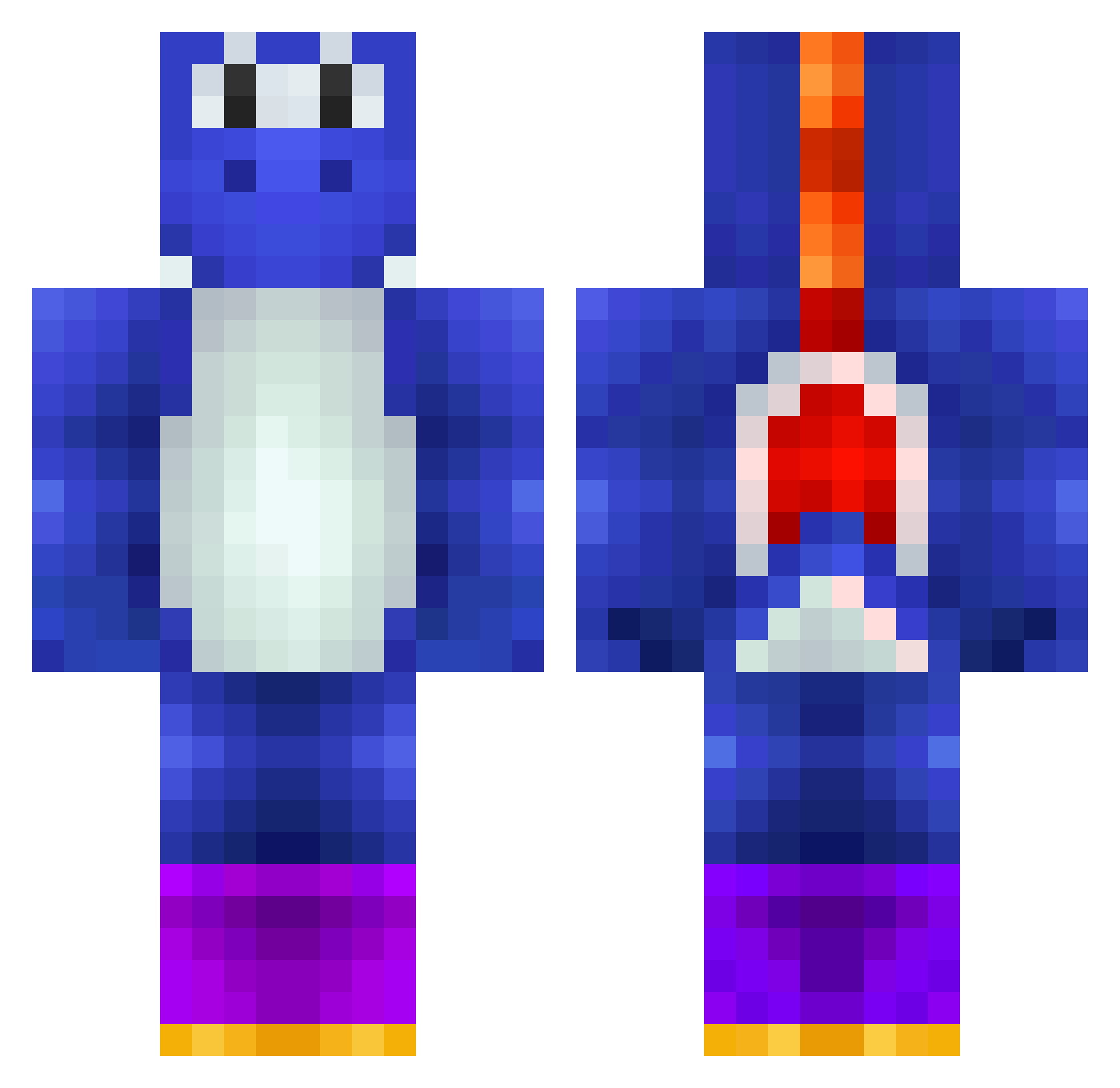 Trex7576 Minecraft skin, front and back view