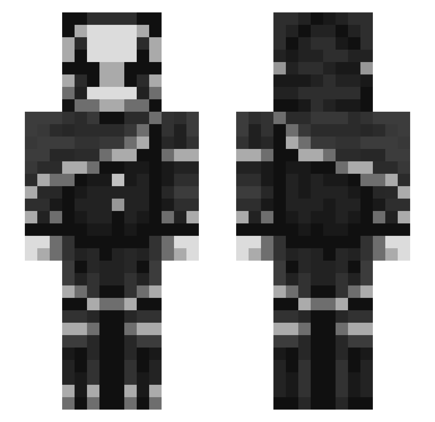 AlexFox2 Minecraft skin, front and back view