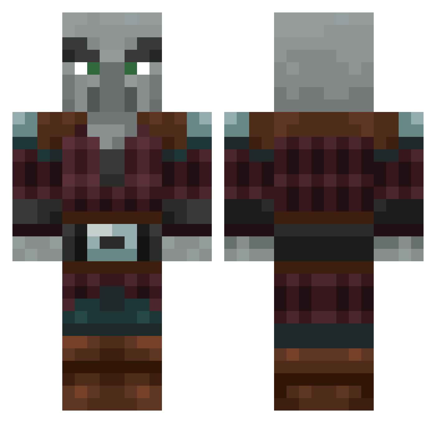 0xTeo Minecraft skin, front and back view