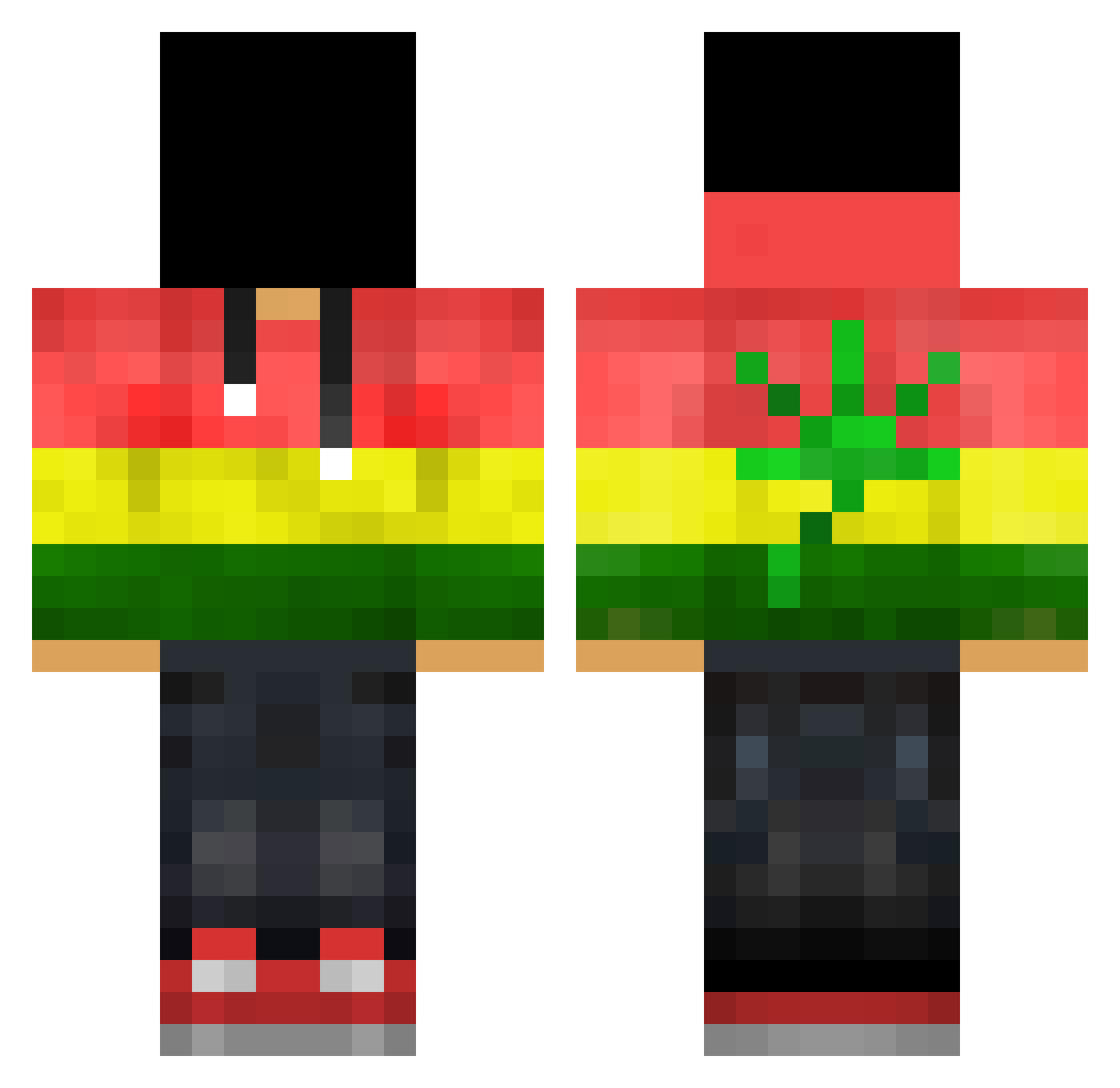 Aquiline Minecraft skin, front and back view