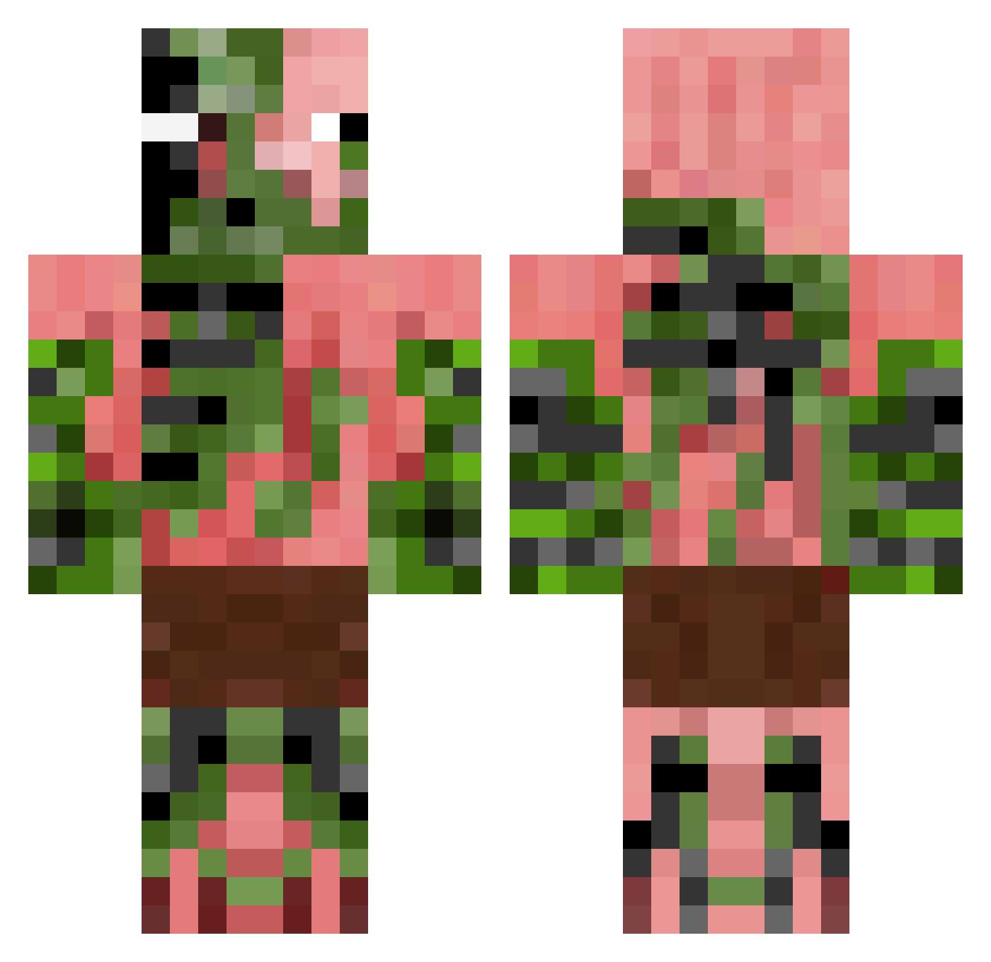 Ferrocerium Minecraft skin, front and back view