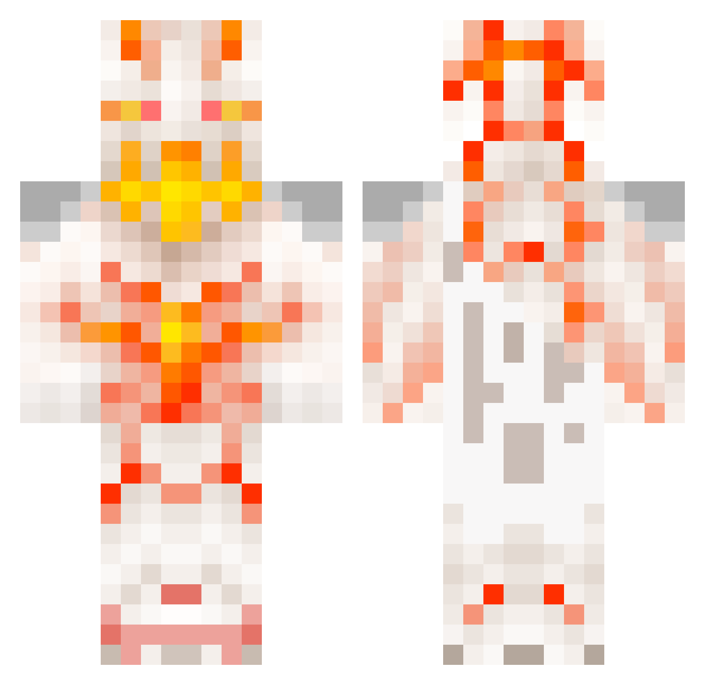 Heukgisa Minecraft skin, front and back view