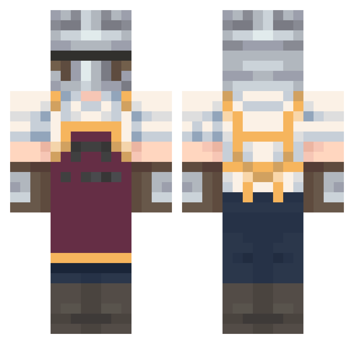 notkaynite Minecraft skin, front and back view