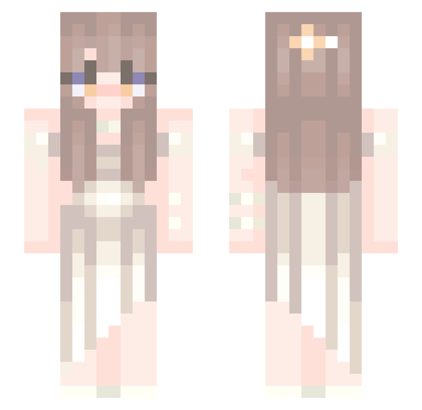 Fiedelio Minecraft skin, front and back view
