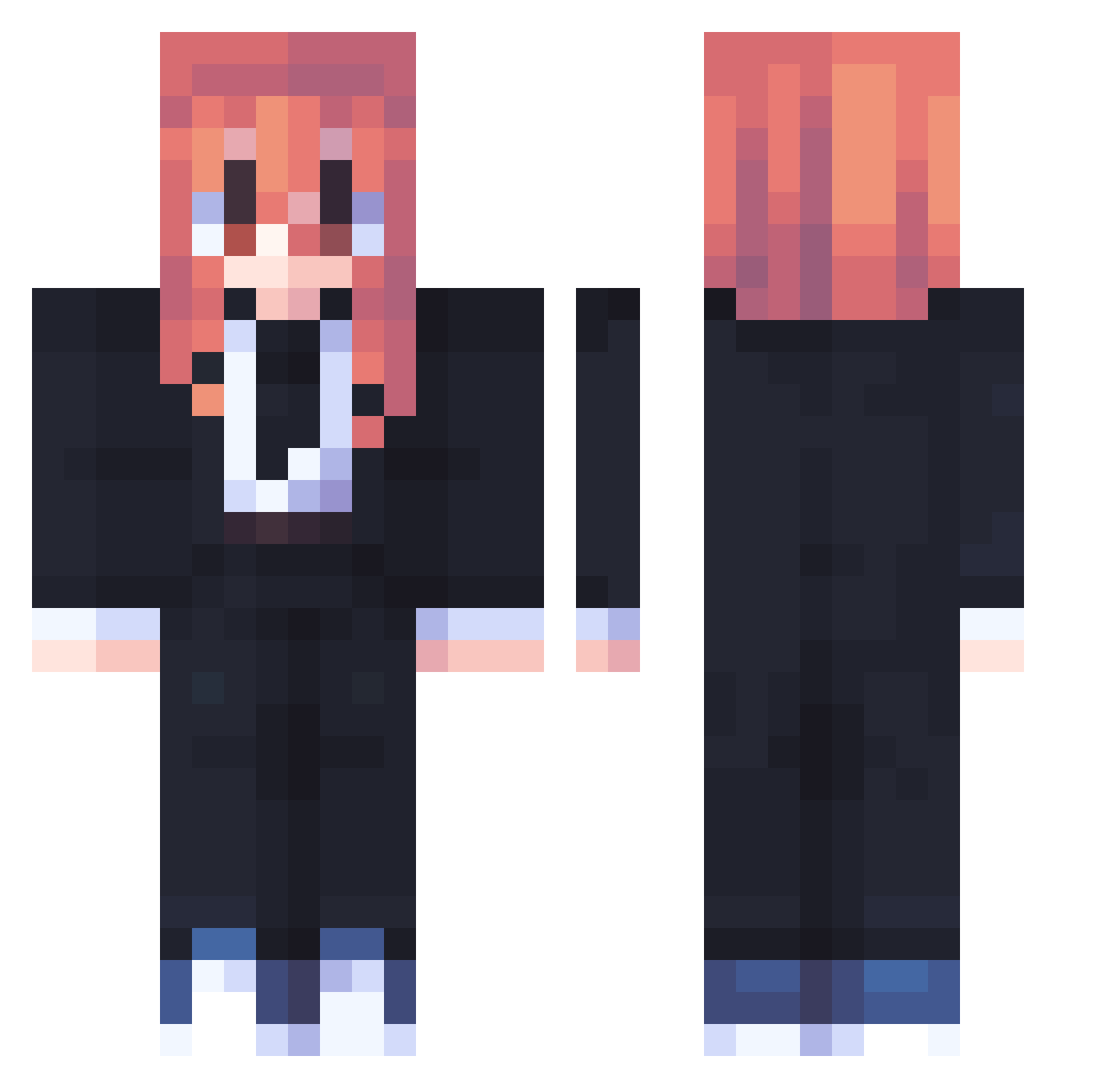 Yuwearie Minecraft skin, front and back view