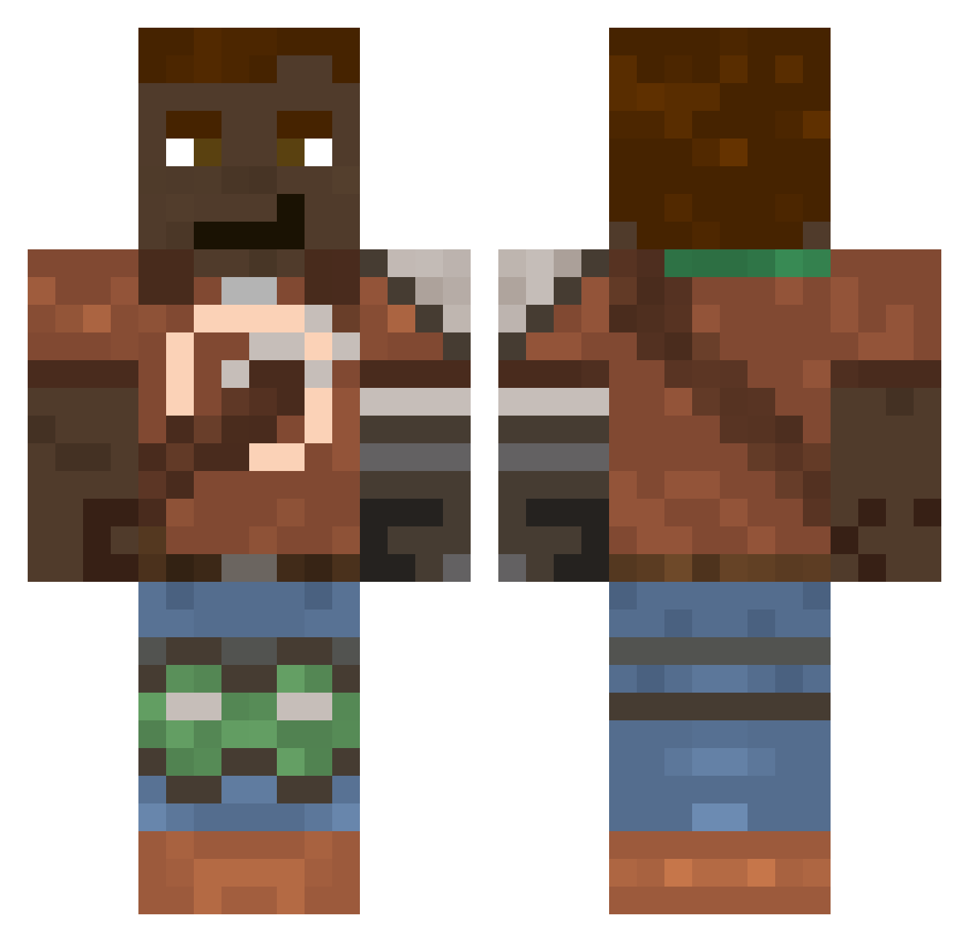 zarzelfan Minecraft skin, front and back view
