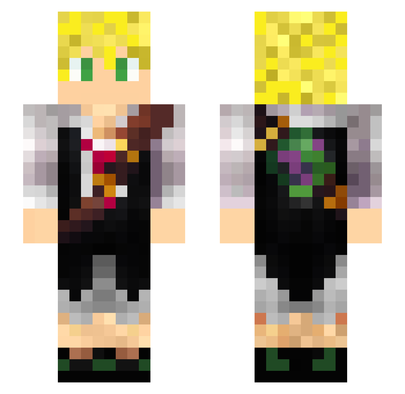 GrimDaddy216 Minecraft skin, front and back view
