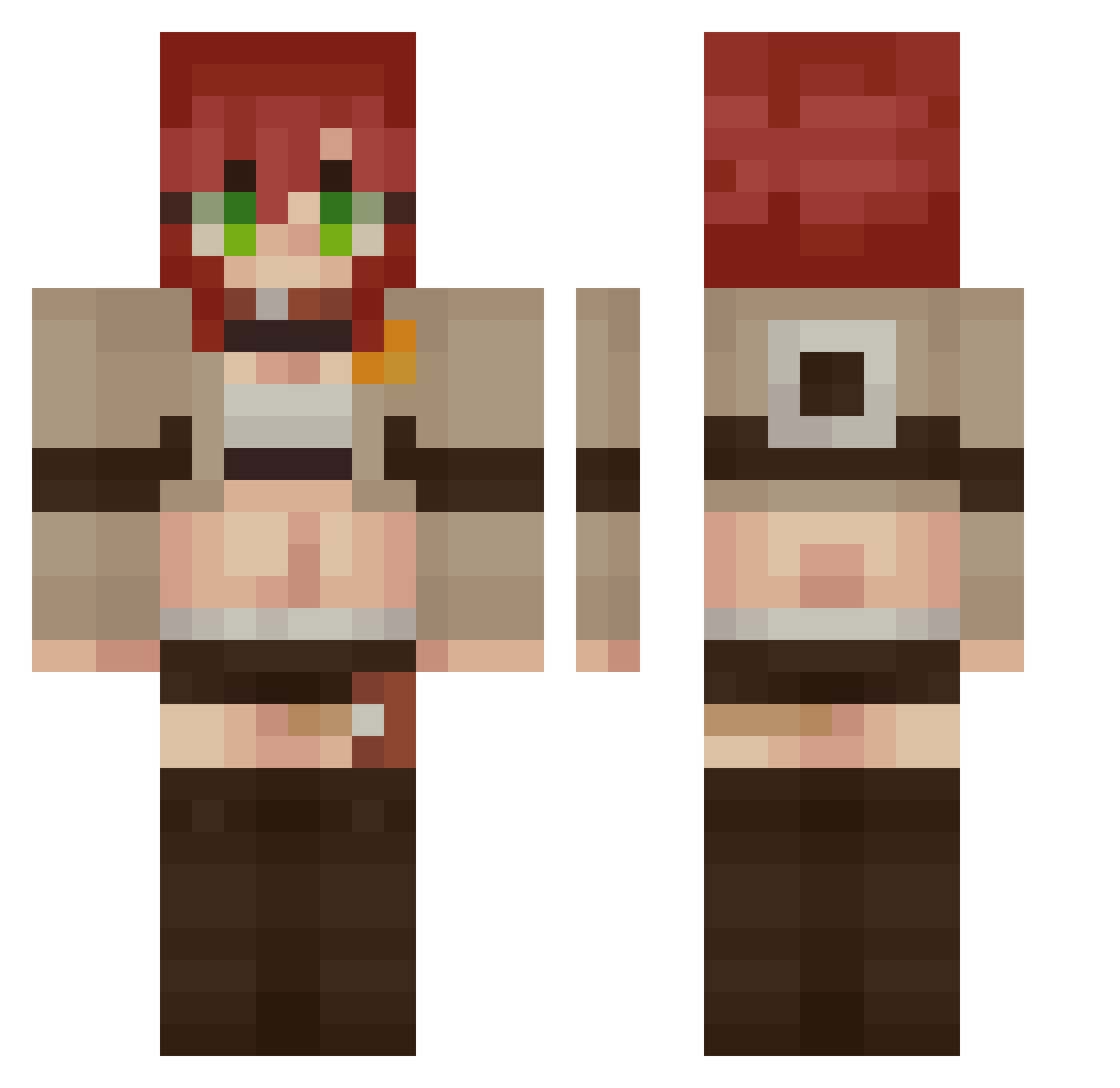 Its_Nickl Minecraft skin, front and back view