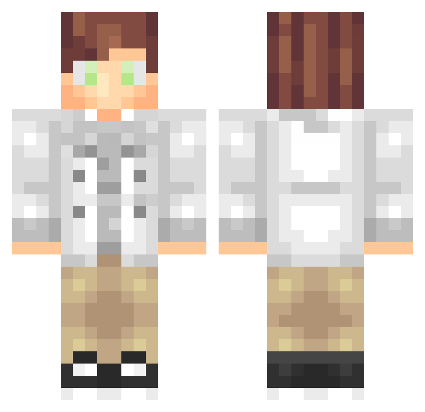 SnekMD Minecraft skin, front and back view