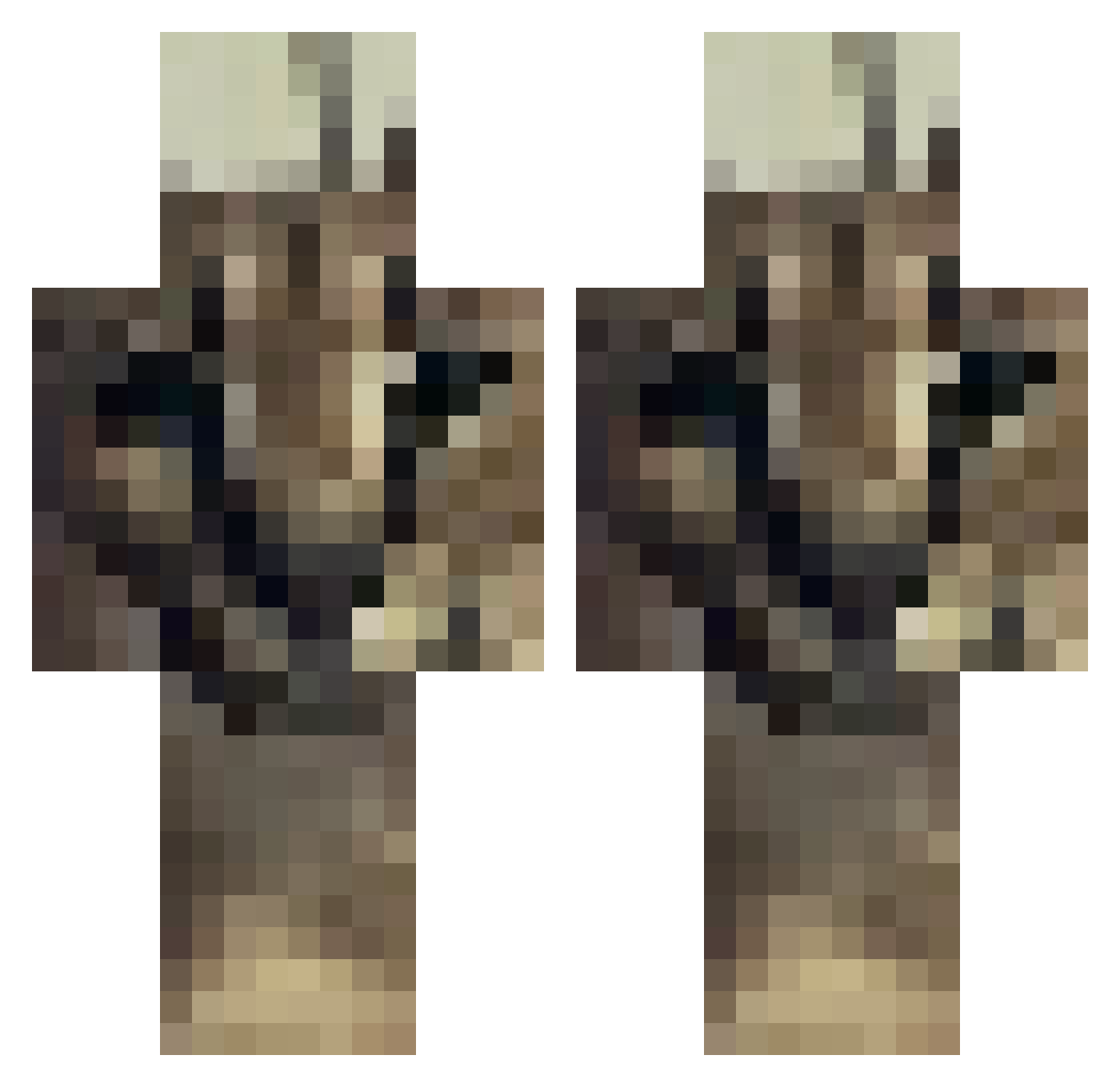 black_crow_42 Minecraft skin, front and back view