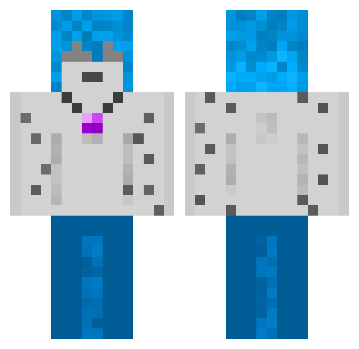 Cheville Minecraft skin, front and back view