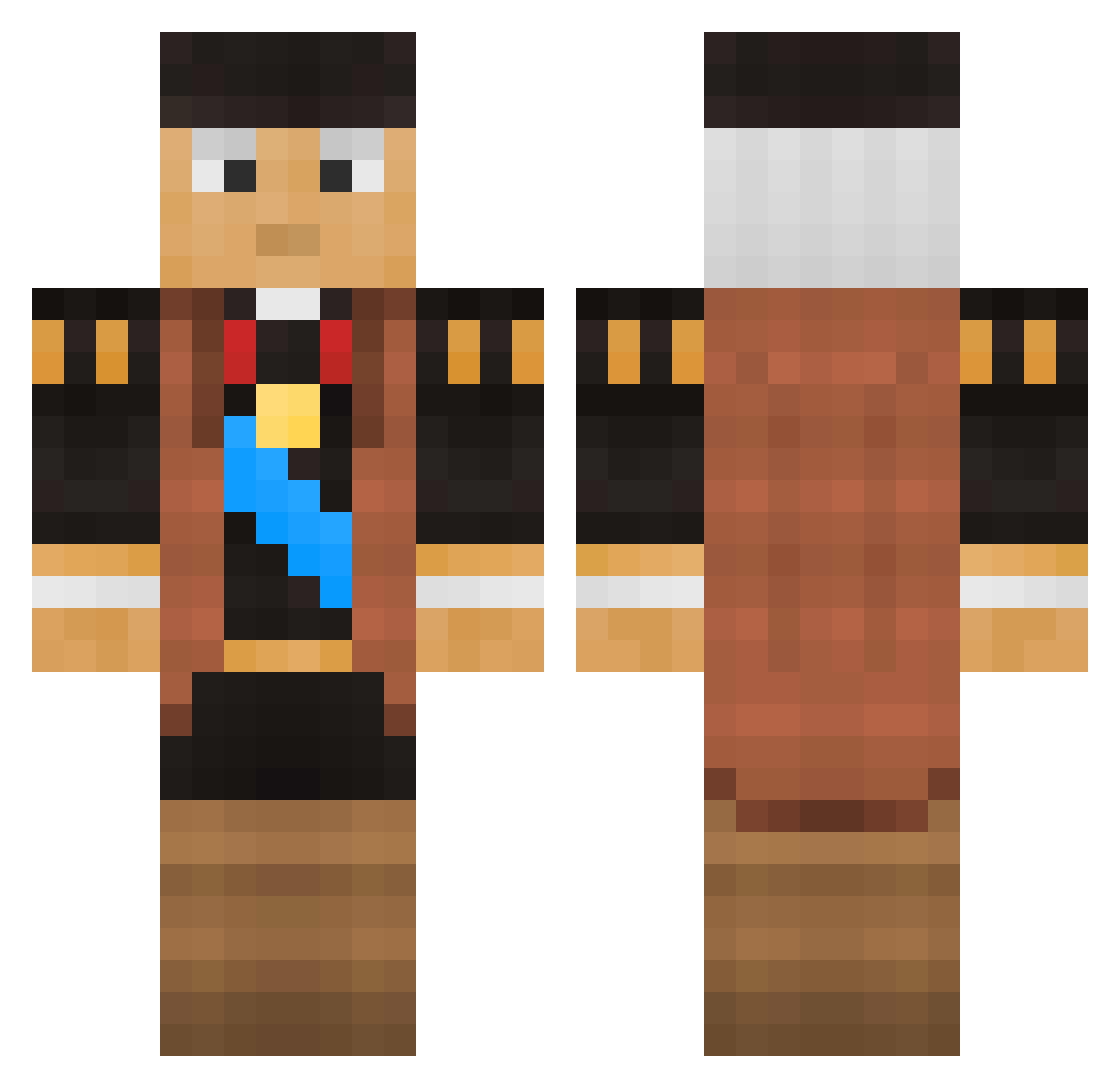 Colonization Minecraft skin, front and back view