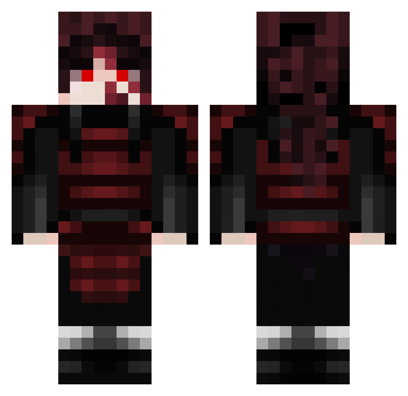TheCasualPlay Minecraft skin, front and back view
