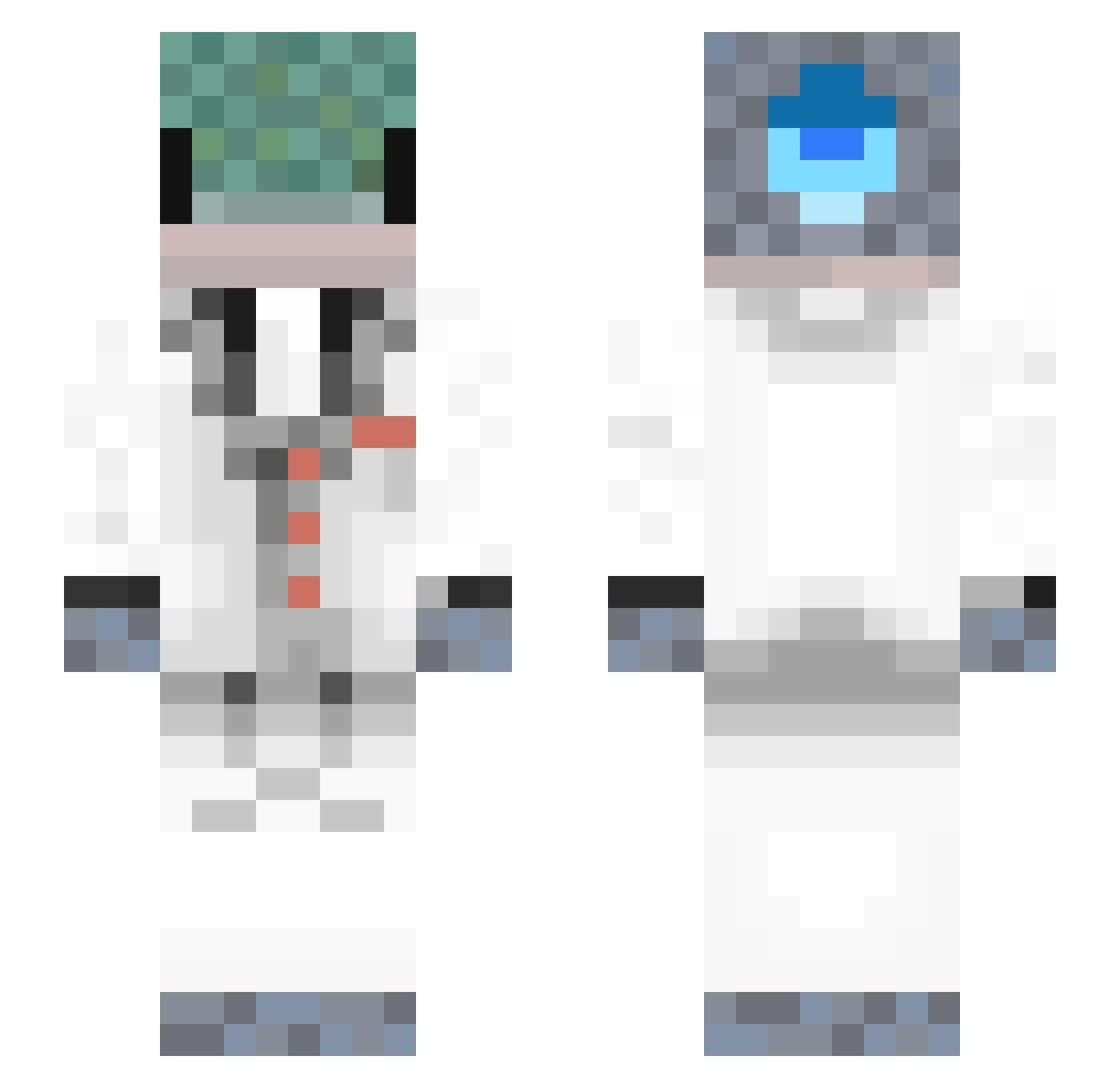 SirrSalmon Minecraft skin, front and back view