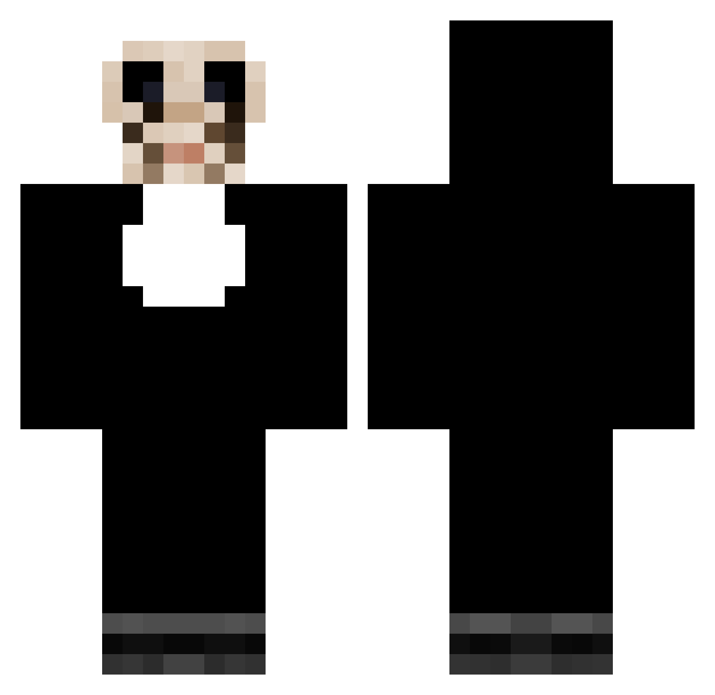 loffd Minecraft skin, front and back view