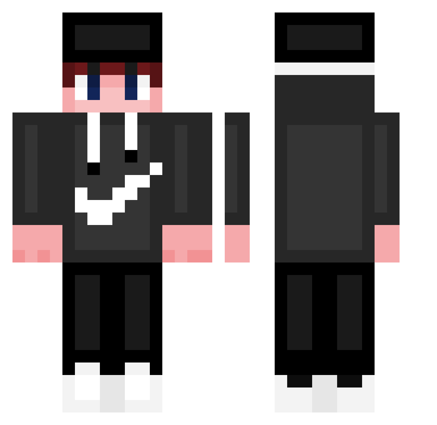 Myst_x Minecraft skin, front and back view