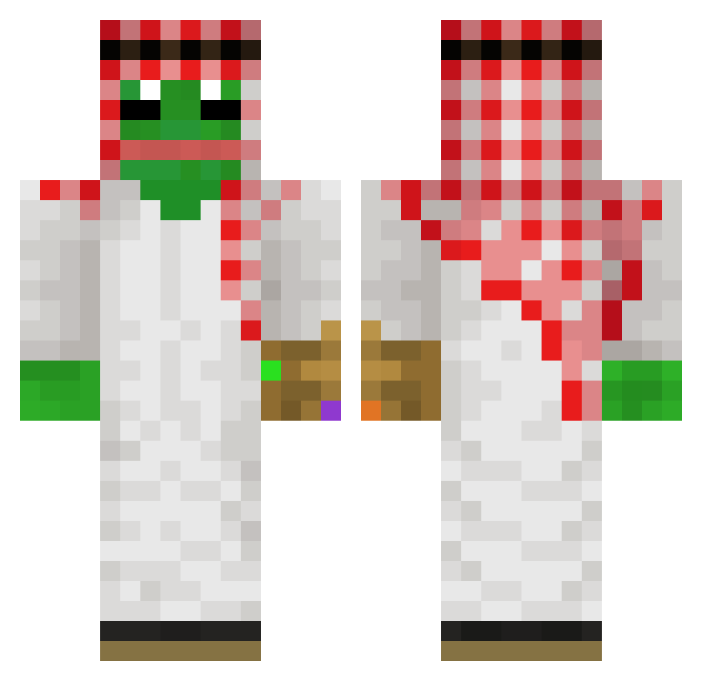 Miniur Minecraft skin, front and back view